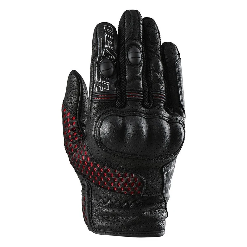Gants Moto Cuir Homme Furygan TD AIR Noir-Rouge-Blanc | Été