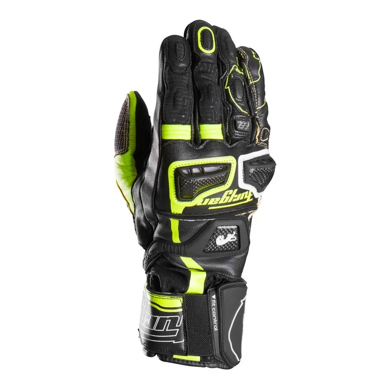 Gants Moto Cuir Homme Furygan STYG20 X KEVLAR® Noir-Jaune stab-Blanc | Racing