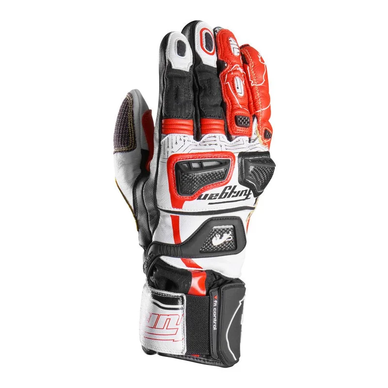 Gants Moto Cuir Homme Furygan STYG20 X KEVLAR® Noir-Blanc-Rouge | Racing