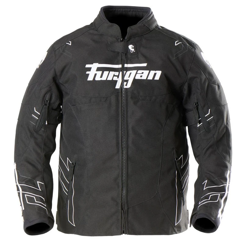 Blouson Moto Enfant Furygan NEON KID Noir-Blanc-Anthracite — CE AA