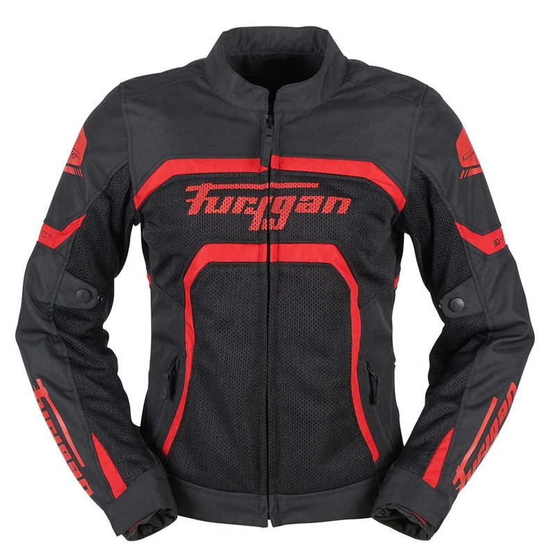 Blouson Moto Femme Furygan MYSTIC EVO VENTED Noir-Rouge — CE A | Été
