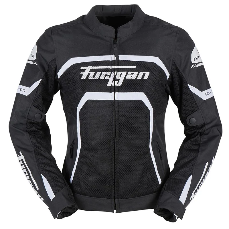 Blouson Moto Femme Furygan MYSTIC EVO VENTED Noir-Blanc — CE A | Été