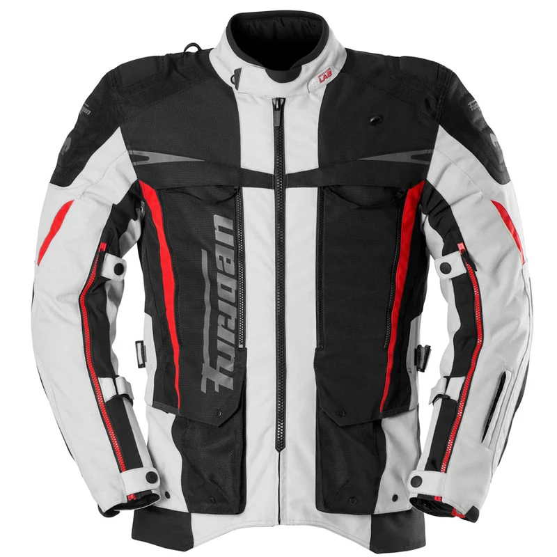 Blouson Moto Homme Furygan MONTROC KEVLAR® PRIMALOFT® 3IN1+ Noir-Pearl-Rouge — CE AA