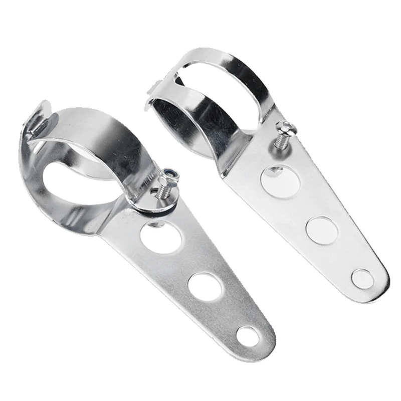 Pattes de fixation phare CHROME fourche Ø 35 à 52 mm