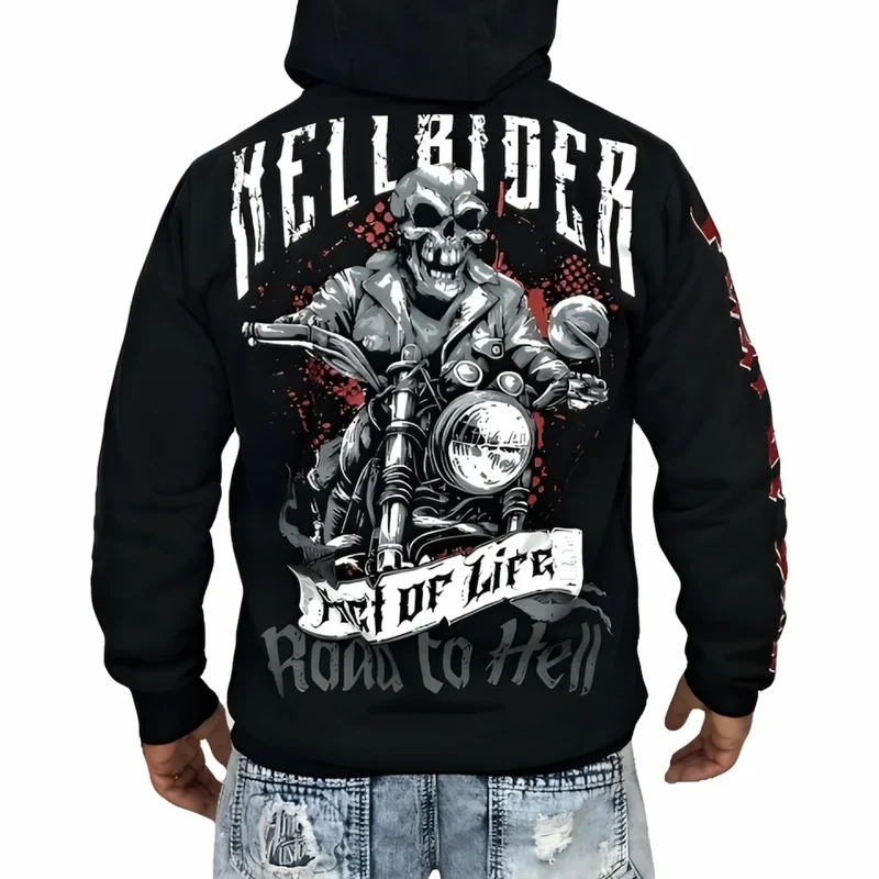 Sweat zippé homme motard – Édition "Hellrider" | SOLDES