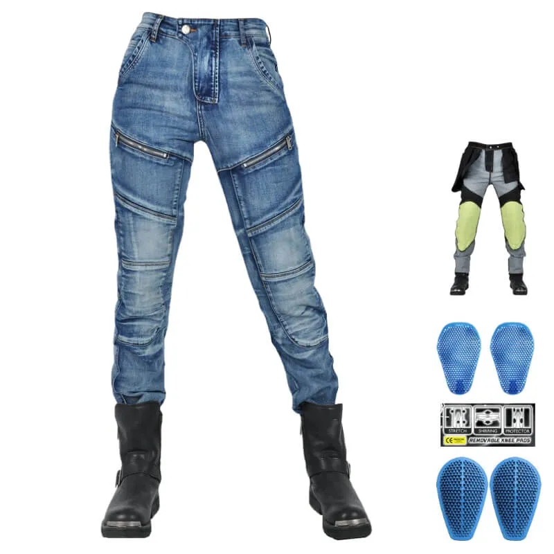 Jeans Moto Femme Kevlar & Protections Niveau 2 – LOONGBIKE™ 4Rider