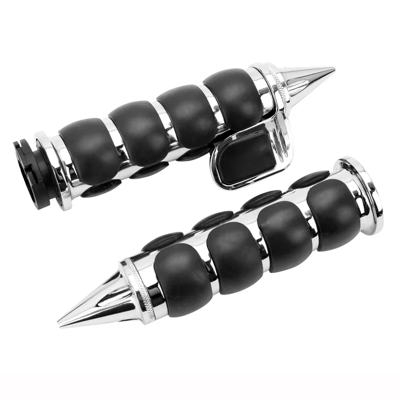 Poignées Moto avec repose main pour Custom Harley & Cruiser | 25mm Chrome