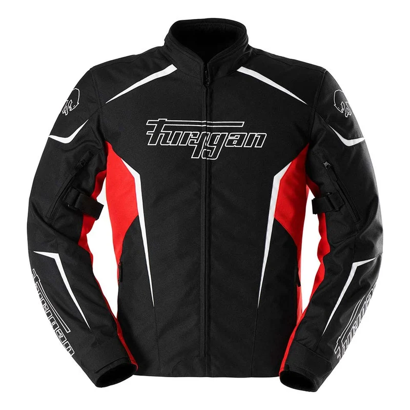 Blouson Moto Homme Furygan YORI Noir-Rouge-Blanc — CE AA