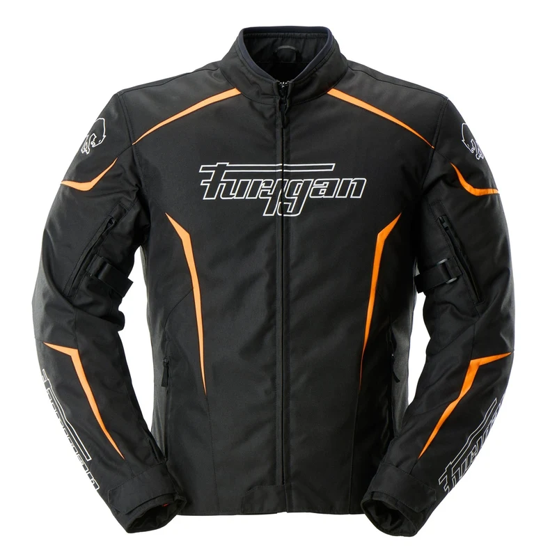 Blouson Moto Homme Furygan YORI Noir-Blanc-Orange stab — CE AA