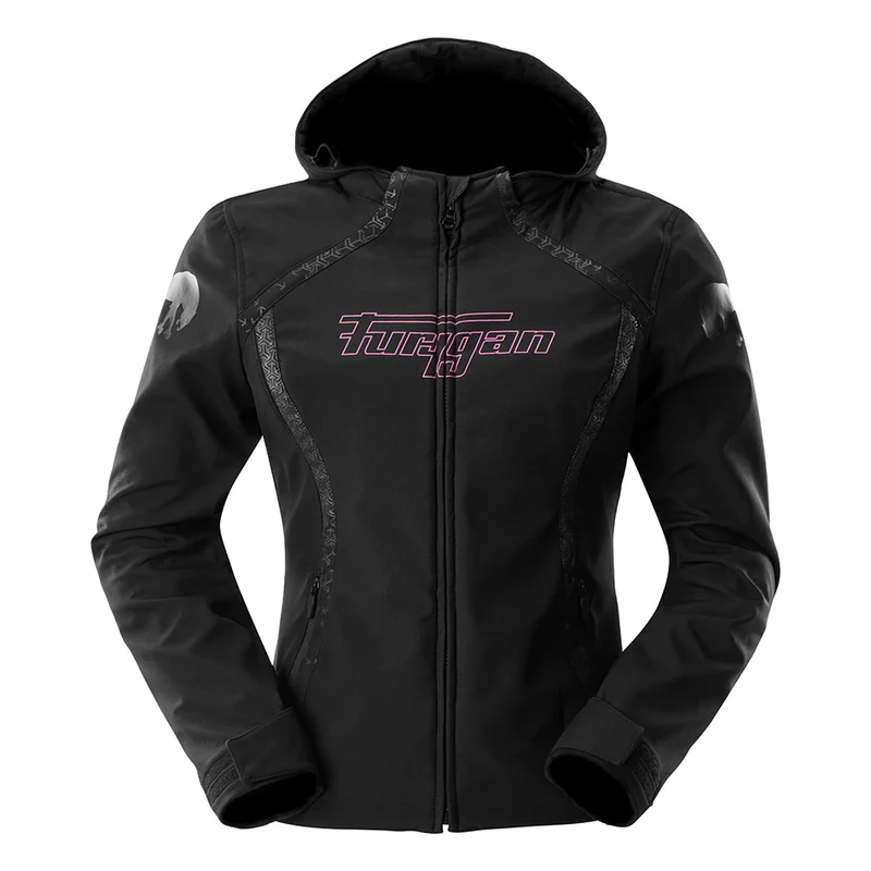 Blouson Moto Femme Furygan SKYE LADY Noir-Rose — CE A | Été
