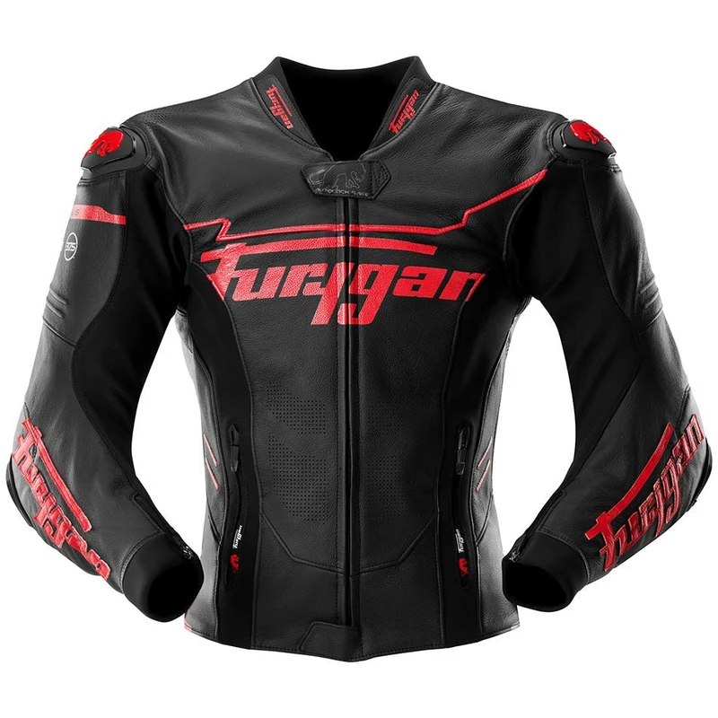 Blouson Moto Race Réplica Furygan SIRIUS — CE AAA Race Look Noir-Rouge