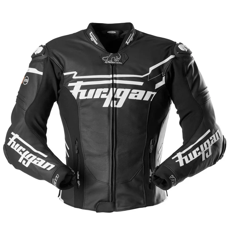 Blouson Moto Race Réplica Furygan SIRIUS — CE AAA Race Look Noir-Blanc