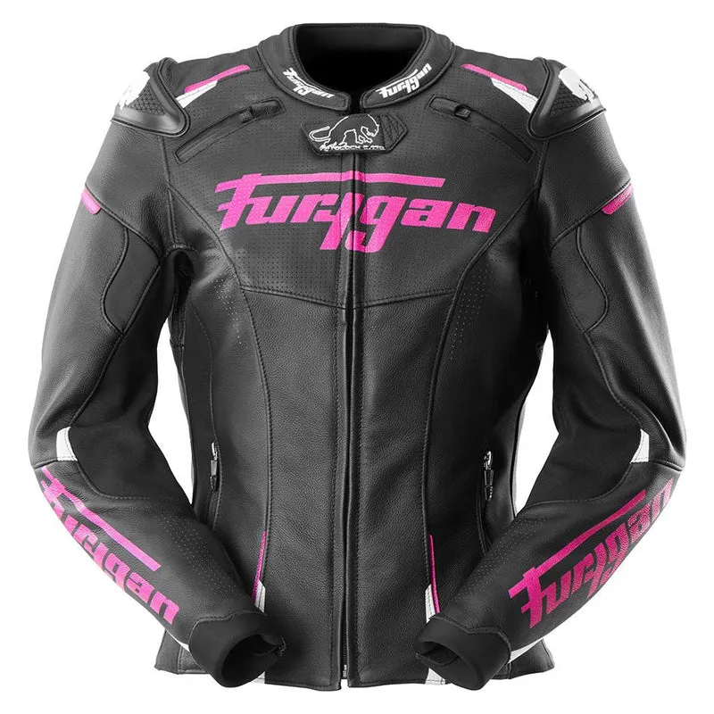 Blouson Moto Sport Femme Furygan RAPTOR LADY — CE AAA Noir-Blanc-Rose