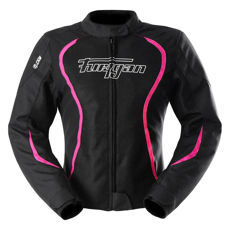 Blouson Moto Femme Furygan ODESSA VENTED 3IN1 Noir-Blanc-Rose — CE A