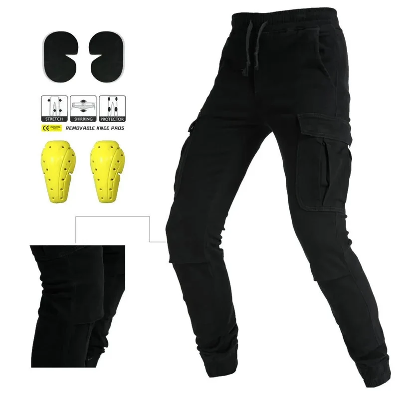 Pantalon moto cargo homme - Noir | UrbanGear™