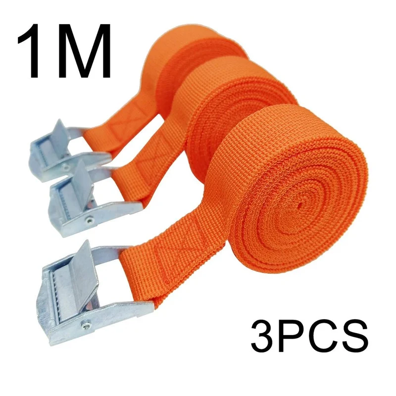 Kit de 3 sangles d'arrimage 1Metre - Orange