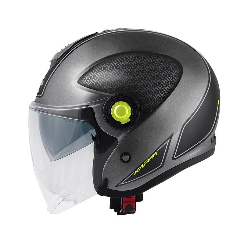 Kappa KV35 Jet Casco Graphics Titanio mate/negro/amarillo