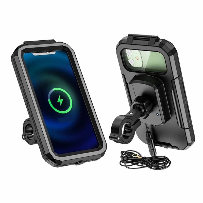 Support Téléphone Moto Étanche - Chargeur à Induction – IPX8, 360°, Type-C