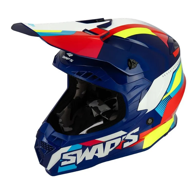 Casque cross bleu - 2FASTER 4FLASH