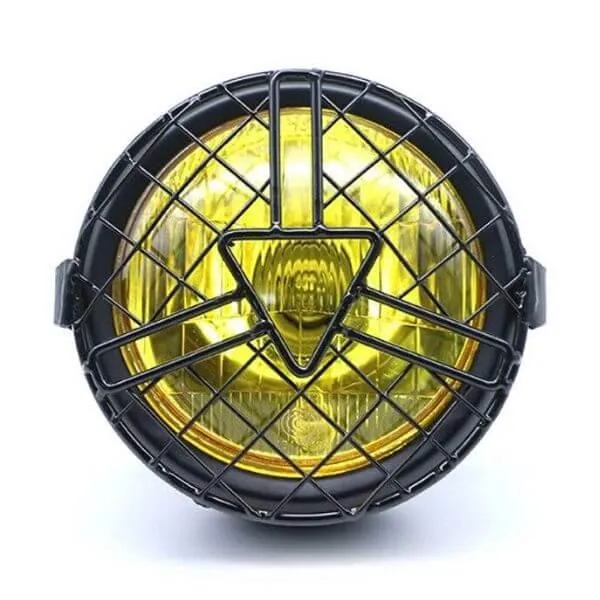 Phare moto vintage jaune
