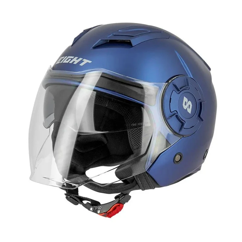 Casque moto jet double écran - S749 Twister Bleu mat | SOLDES