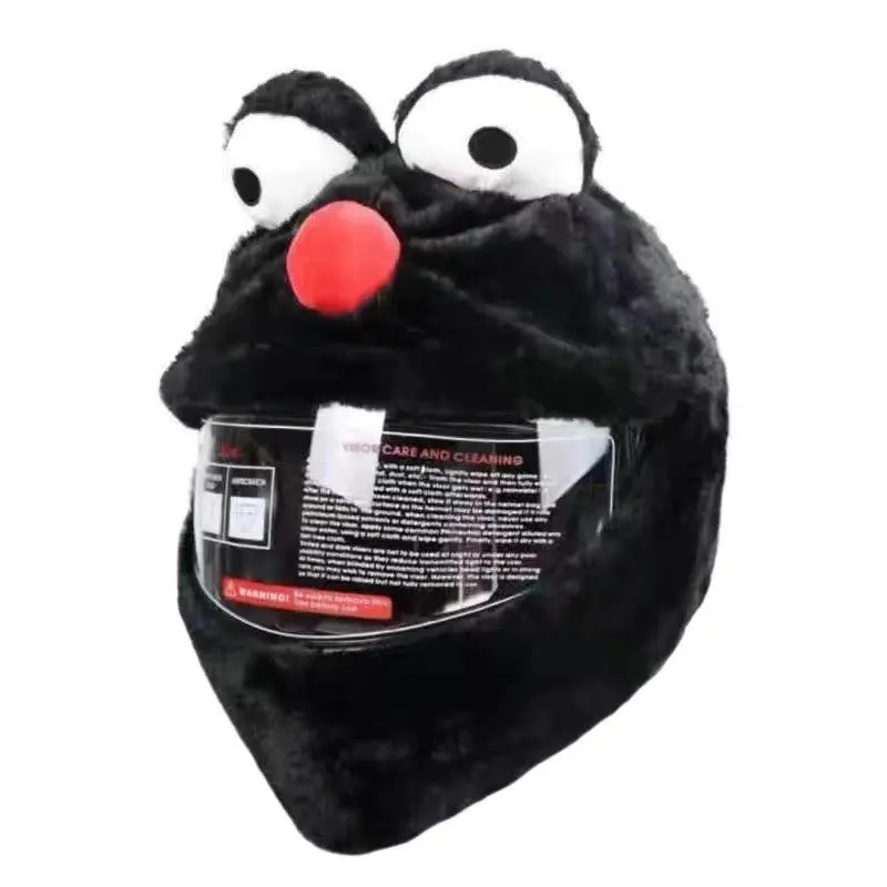 Couvre Casque Moto - Peluche Noir