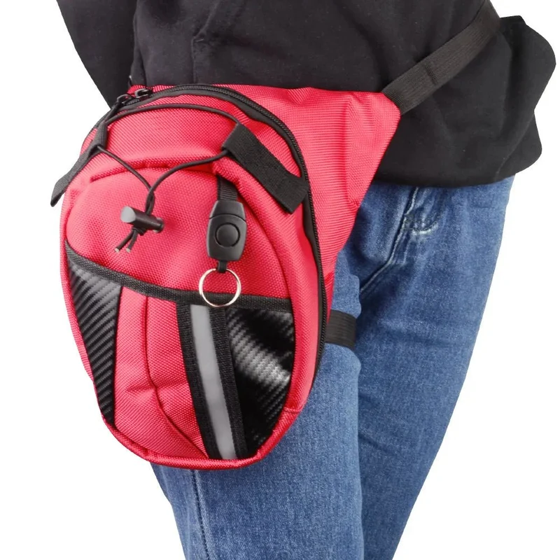 Sacoche de jambe moto femme rouge