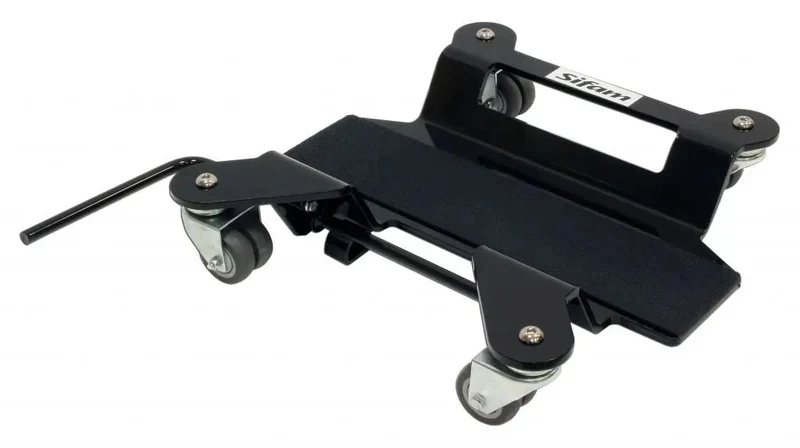 Support moto sur roulettes pour béquille centrale