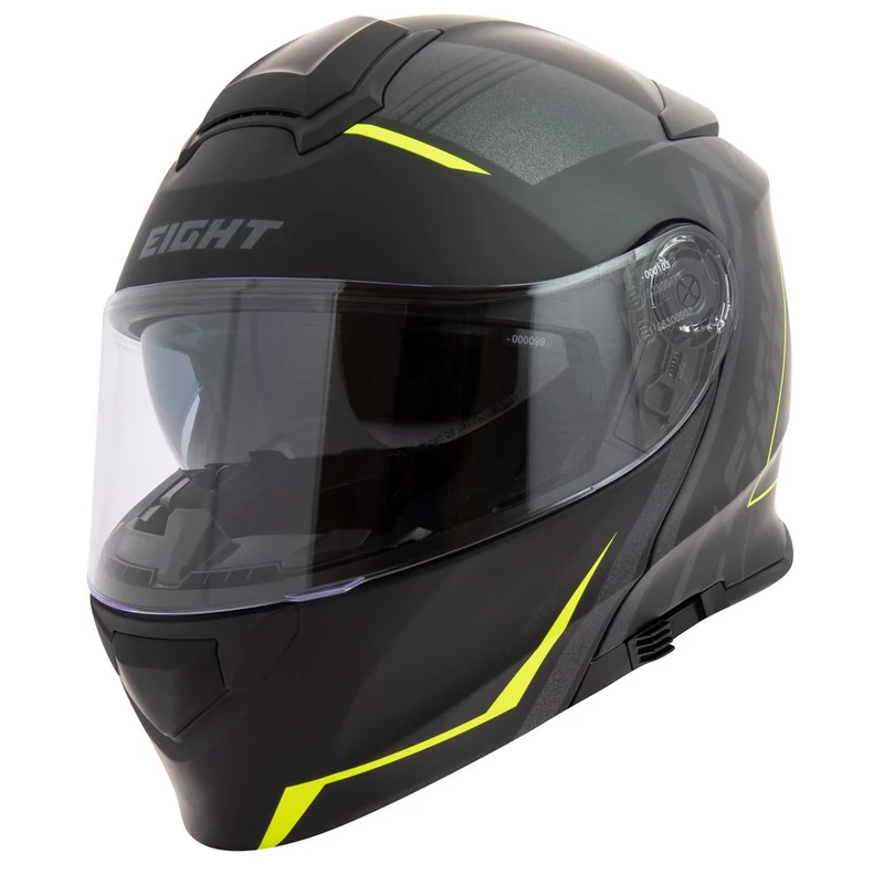 Casque moto Scooter Modulable - Noir et Jaune