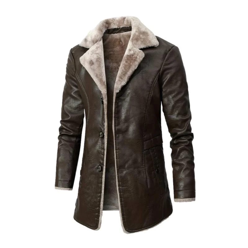 Manteau col fourrure Homme - Marron