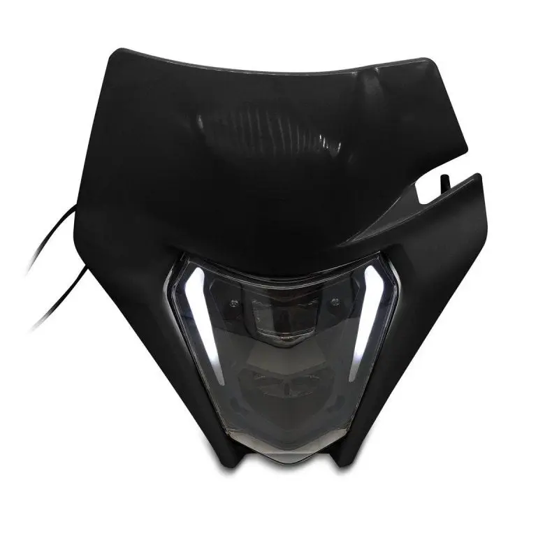 Projecteur LED moto + plaque Enduro Offroad SW1 DRL noir