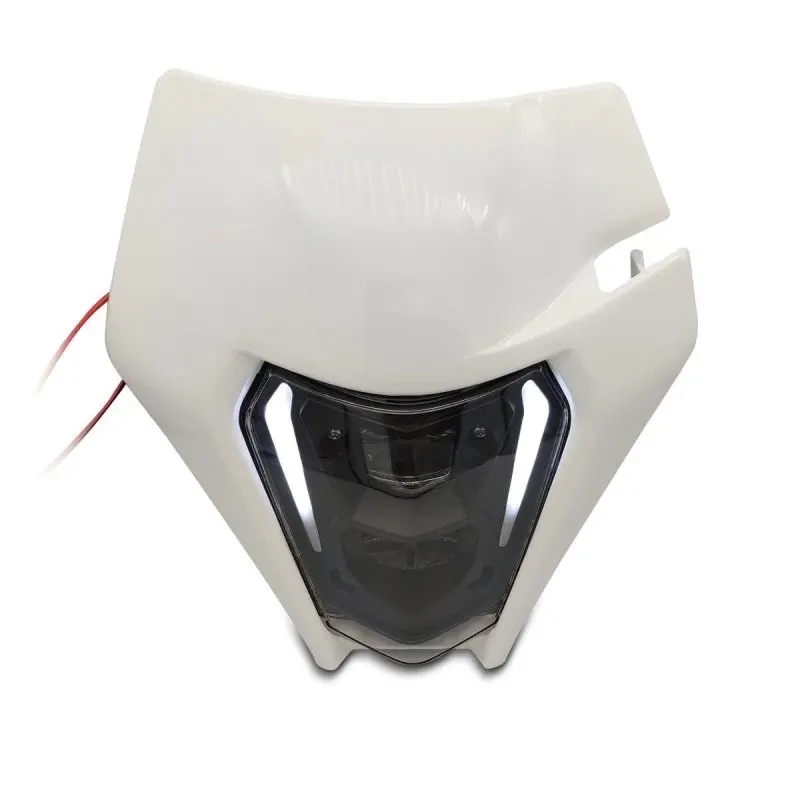 Projecteur LED moto + plaque Enduro Offroad blanc