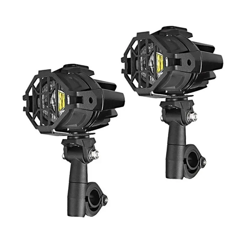 Pack :phare additionnel LED moto avec Rehausse 40mm pour guidons Ø 22mm