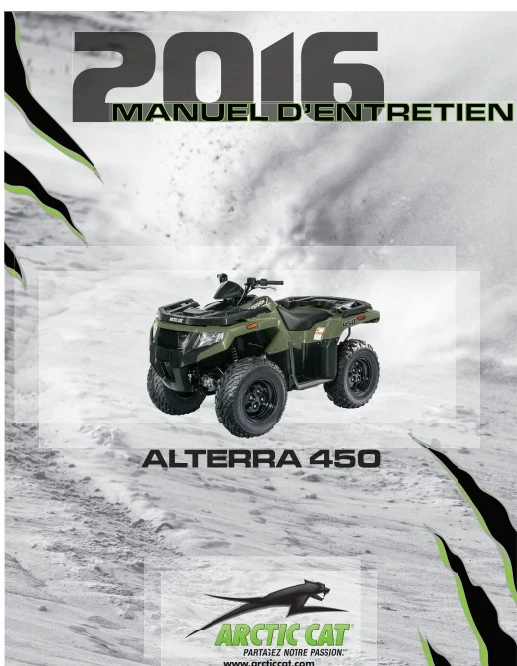 manuel d'atelier Artic Cat Alterra 450 2016 français