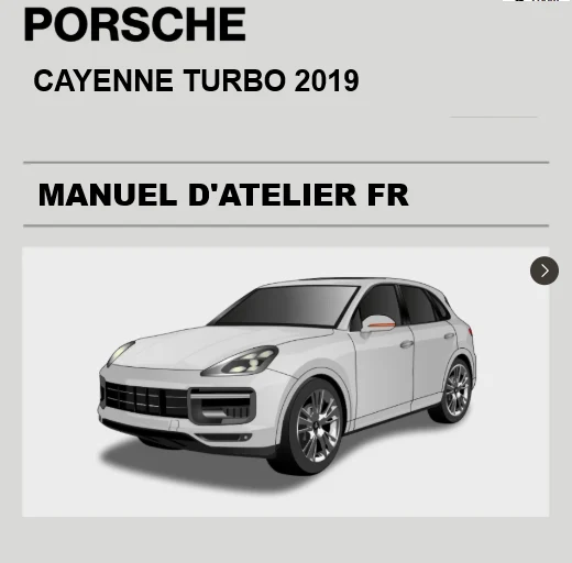 Manuel d'atelier Porsche Cayenne 2019 Turbo français