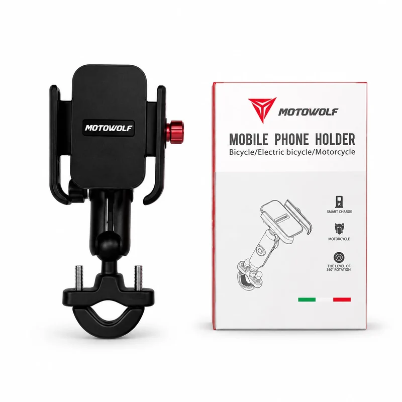 SUPPORT TÉLÉPHONE MOTO MOTOWOLF – ROTATION 360°