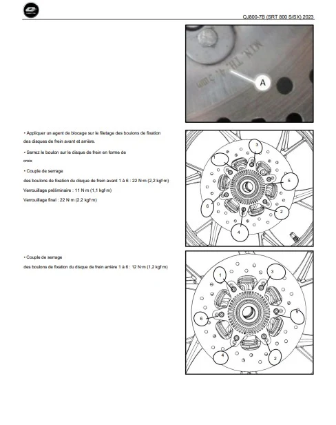 Manuel d'atelier QJMotor SRT 800 X français