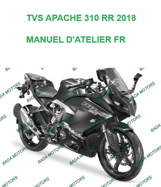 Manuel d'atelier TVS Apache 310 RR 2018 français