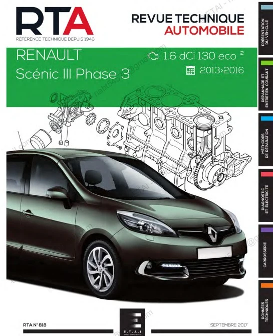 Manuel de réparation Renault Scenic 3 ph3 dci 2013 2016