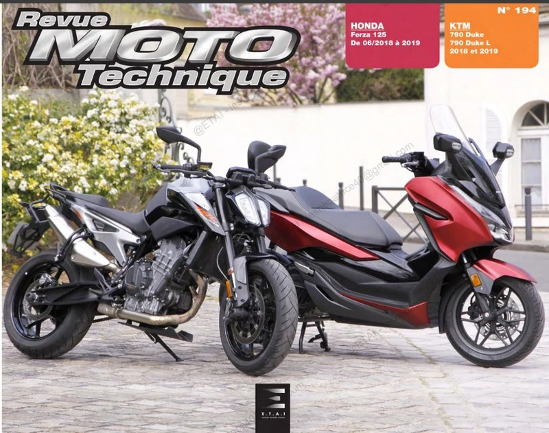 Revue technique Honda Forza 125 et KTM 790 Duke 2018