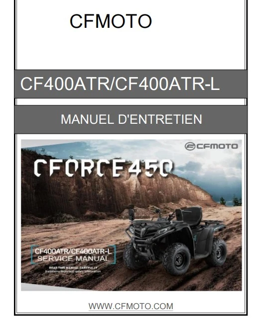 Manuel d'atelier CFMoto CForce 400 450 2016 français