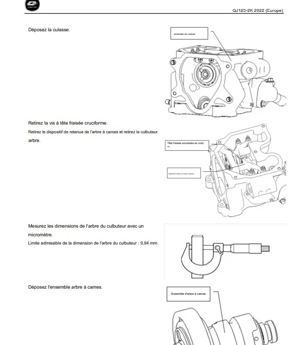 Manuel d'atelier QJmotor SRV 125 français