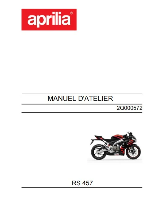 Manuel d'atelier Aprilia RS 457 2024 français