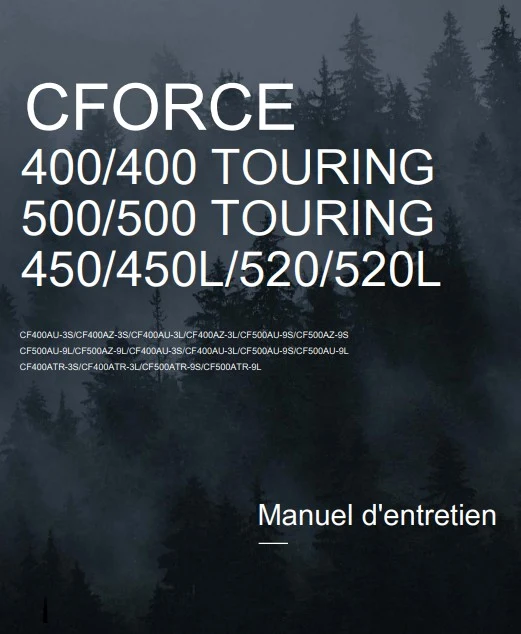 Manuel d'atelier CFMoto CForce 400 500 520 2022 français
