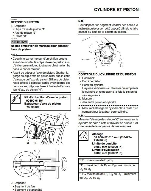 Manuel d'atelier Yamaha VP125 Xcity 2008 français