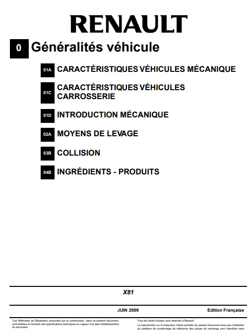 Manuel d'atelier Renault Espace 4 2009