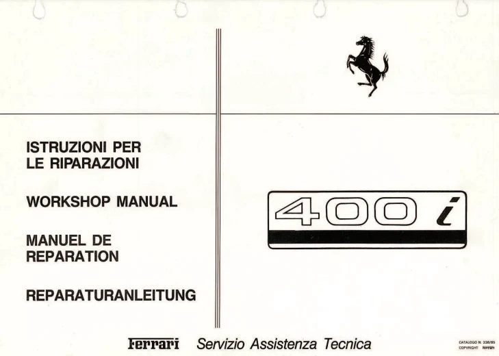 manuels d'atelier Ferrari 400 et 412 français
