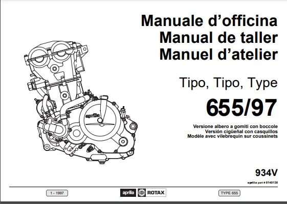 Manuel d'atelier Aprilia Rotax 655 1997 français