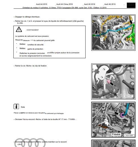 Manuel d'atelier Audi A4 2015 2020 pdf français