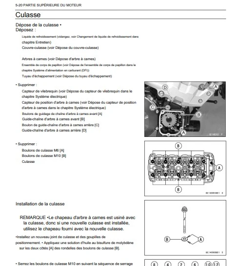 Manuel d'atelier Kawasaki Z750 2008 français